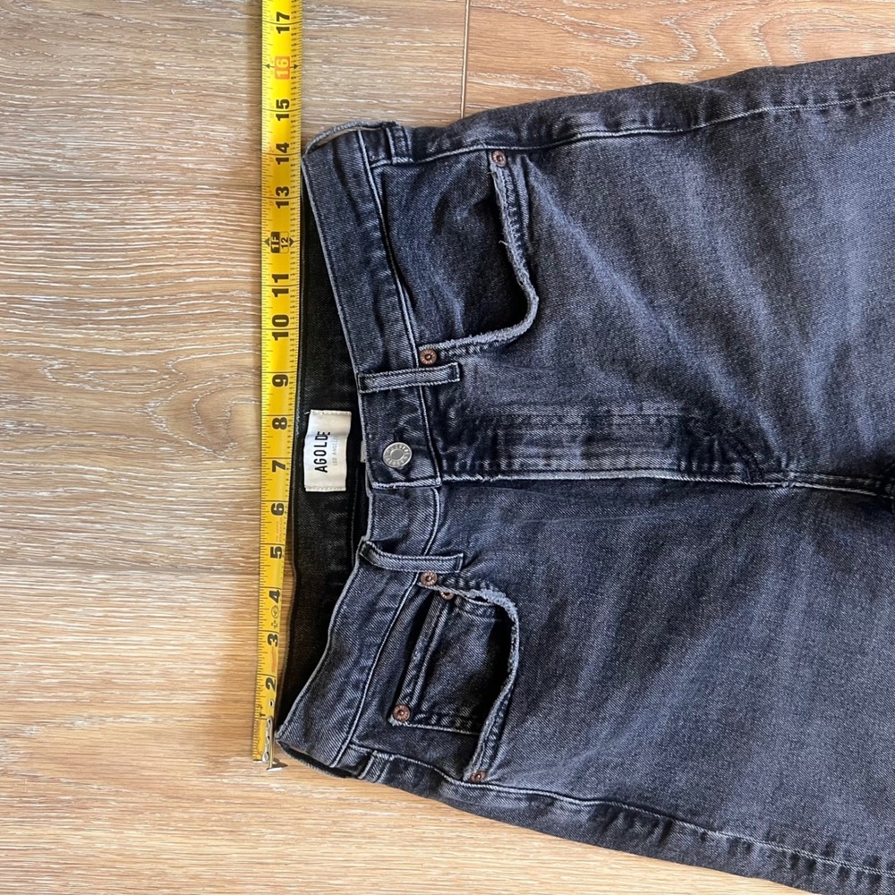 AGOLDE Los Angeles High Rise Stove Pipe Denim‎ Jeans Black Wash Size 29 - Picture 3 of 8